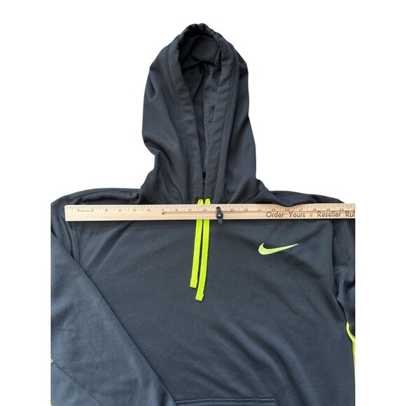 Nike Therma-Fit Hoodie Mens XL Black Volt Pullover Sweatshirt Swoosh 485784-018 - Picture 6 of 8